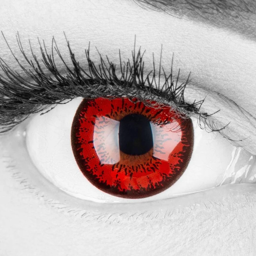 Meralens Colorate Lenti a Contatto Lupo Rossa Red Flower Lenses 1 Anno 1 Coppia