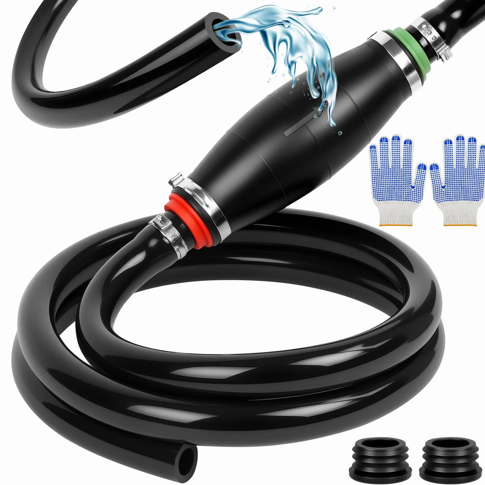 Flintronic Pompa Manuale a Sifone, Trasferimento Manuale 14mm Tubo, Portatile Pompa Travaso Gasolio, Pompa Travaso Gasolio ad Alto Flusso per Travaso Liquidi, Benzina, Olio