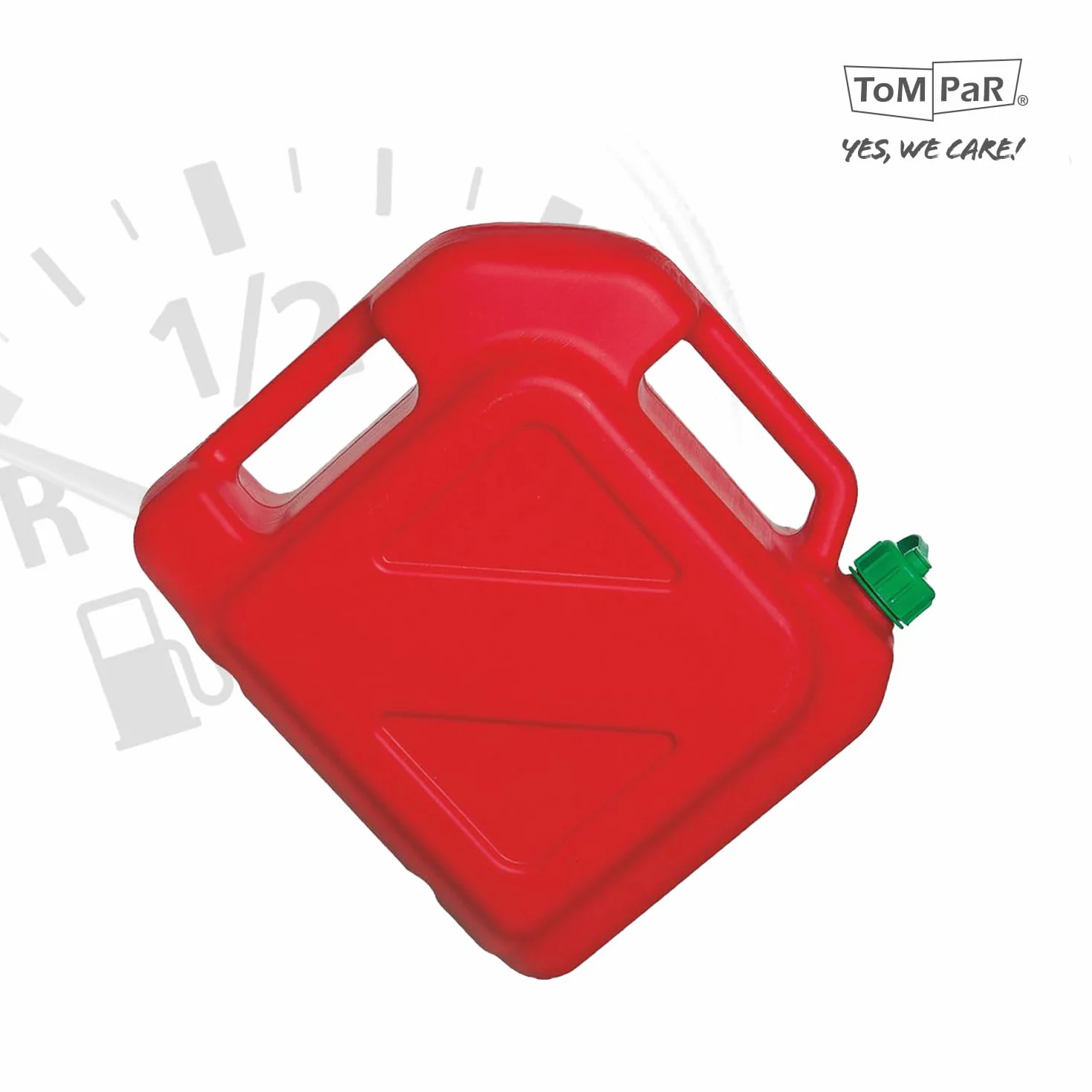 ToM PaR Tanica benzina 10L HDPE Certificata UE Indicatore livello beccuccio anti-versamento Per benzina & diesel Rossa