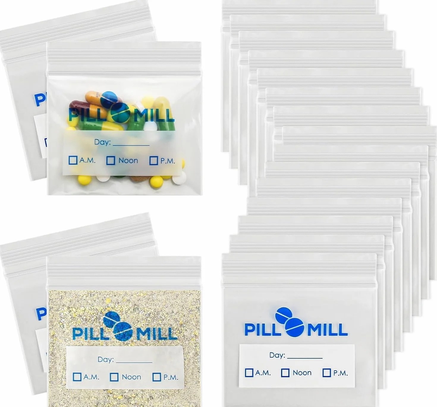 Sacchetto per pillole 3" x 2" 3 Mil Plastica 100 Pezzi