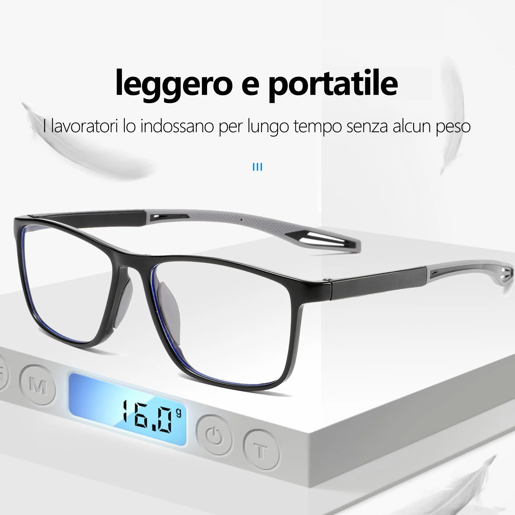 Occhiali da lettura uomo 3 paia blocco luce blu stile sportivo flessibili