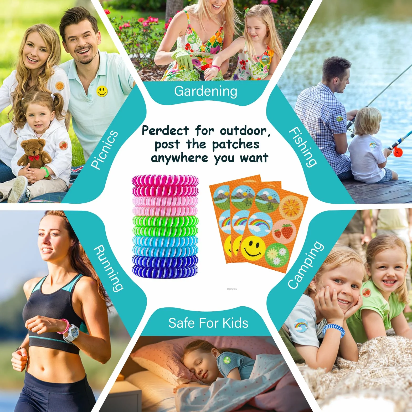 Repellente Insetti Naturale Bracciali Antizanzara Cerotti Bambini Adesivi Zanzare 30 Pezzi