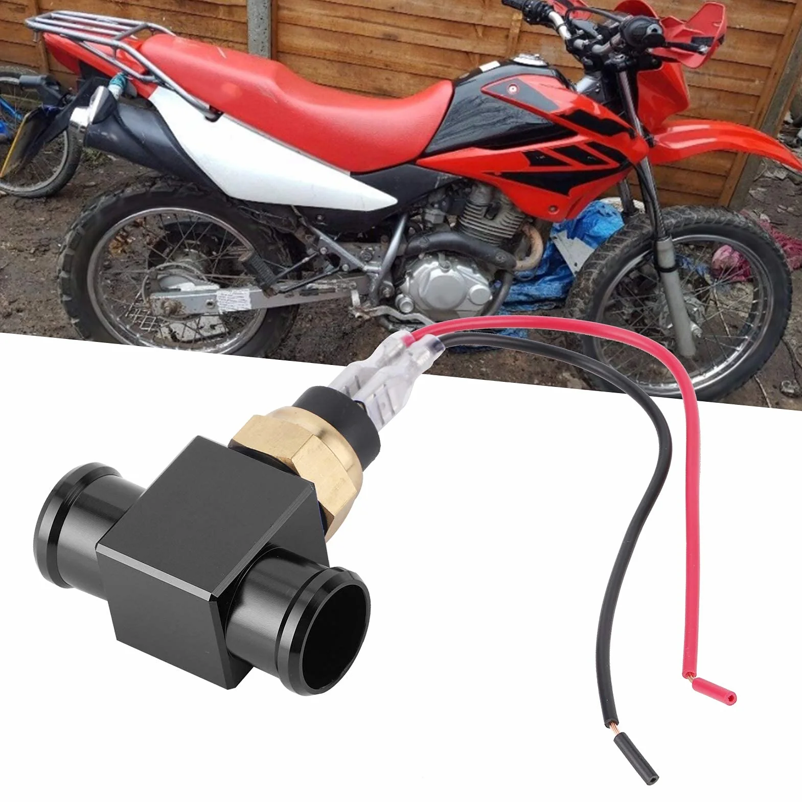Sensore Temperatura Acqua 1/8 - Interruttore Temperatura Acqua Termostato Moto Interruttore Temperatura Acqua Radiatore Sensore Temperatura Ventola Refrigerante per Moto ATV Fuoristrada(Nero)