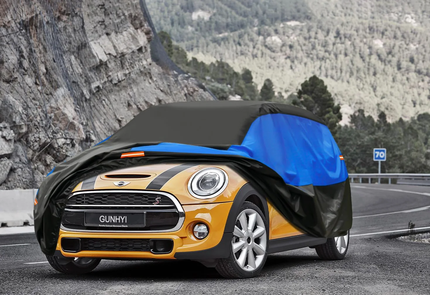GUNHYI Telo Copriauto Impermeabile e Traspirante,Telo Copri Auto per Mini Cooper 2 door F56 F57 F66 J01 R52 R57, Telone Auto da Garage Completo per la Protezione Dalla Pioggia e Dalla Polvere.