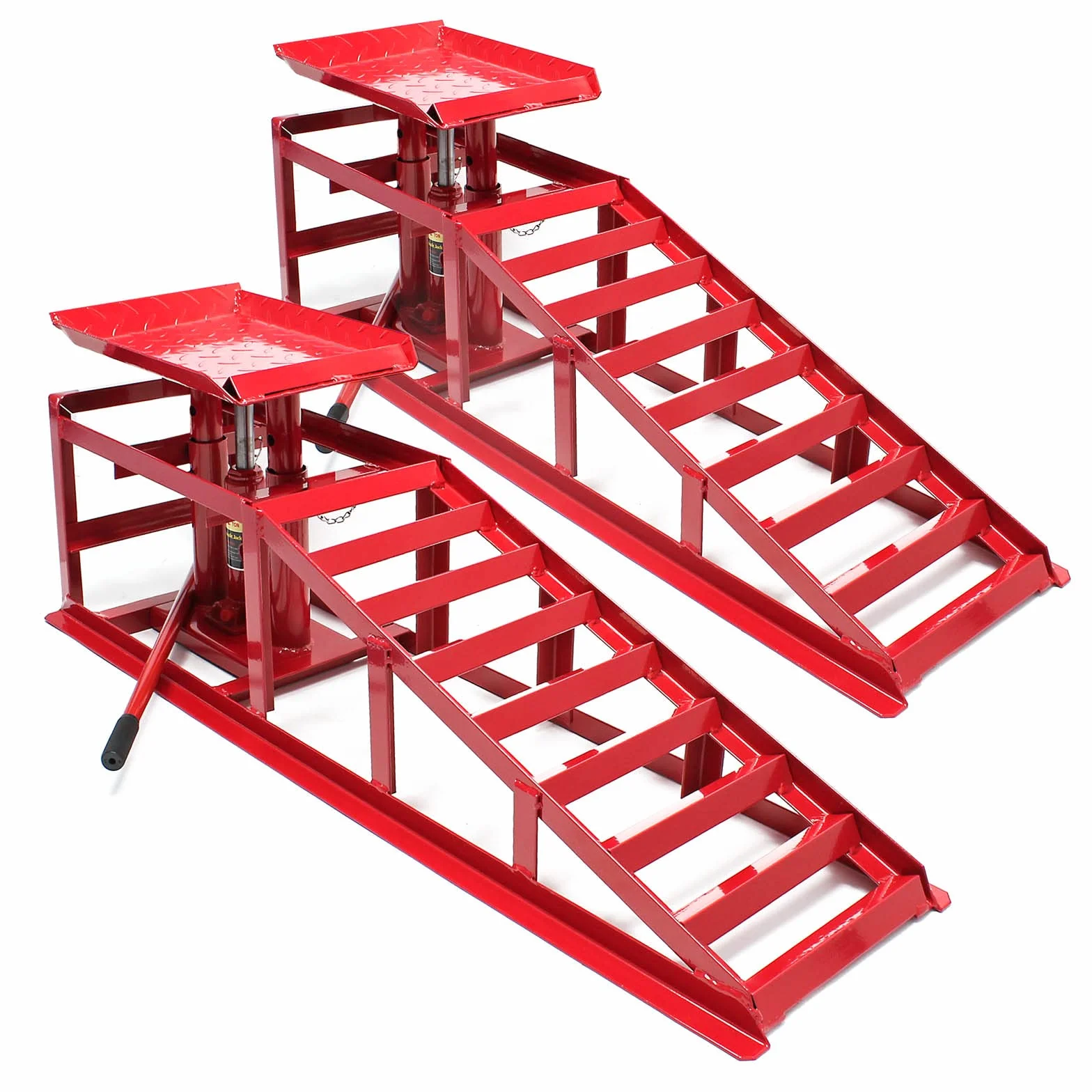 2x rampe di sollevamento con martinetto idraulico Max 2000 kg Altezza regolabile Rampa di carico