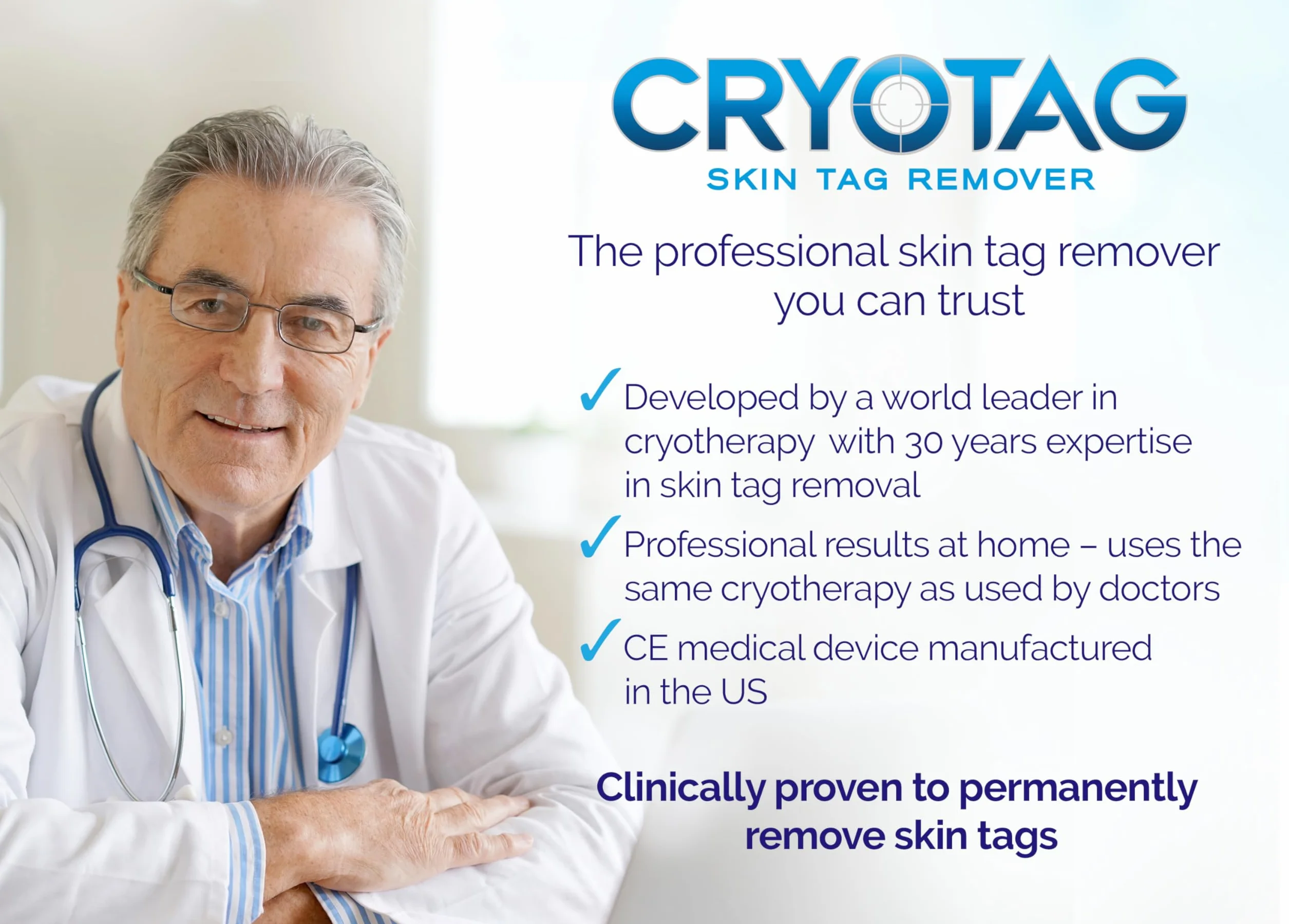 Cryotag Skin Tag Remover – Crioterapia per Rimozione Rapida Fibromi Penduli, 12 Trattamenti