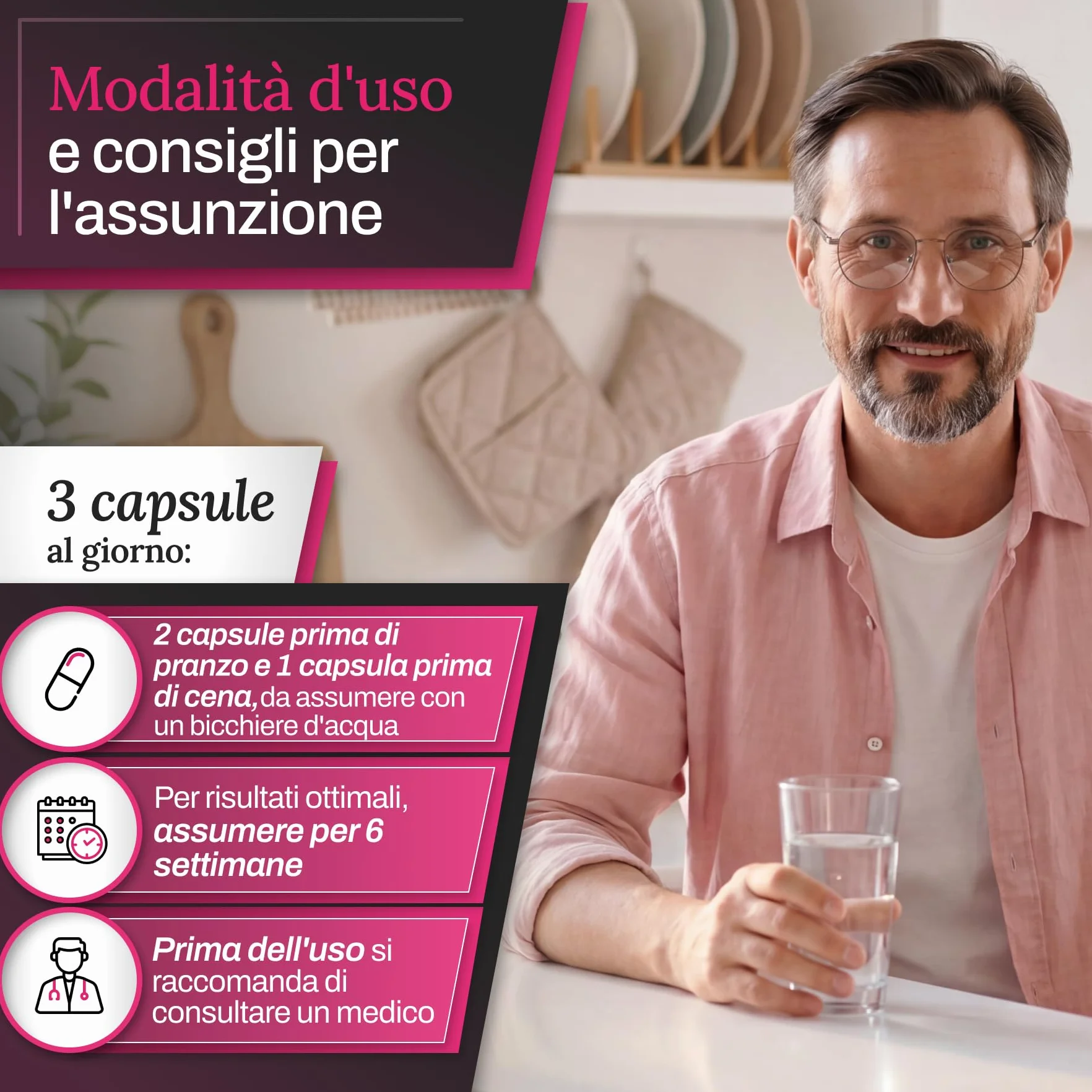 Capsule ERETRON AKTIV Salute Maschile Prostata Maca L-Arginina Serenoa Repens Zinco 30 Capsule