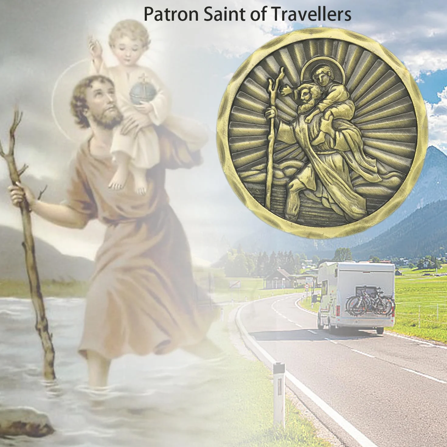 San Cristoforo targhette auto portafortuna magneti adesivi
