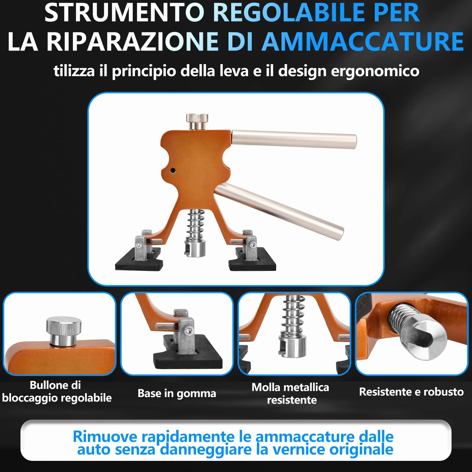 Tirabolli Carrozzeria Kit 119Pcs - Ventosa Auto Ripara Ammaccature Estrattore Senza Vernice Strumento Riparazione Grandine