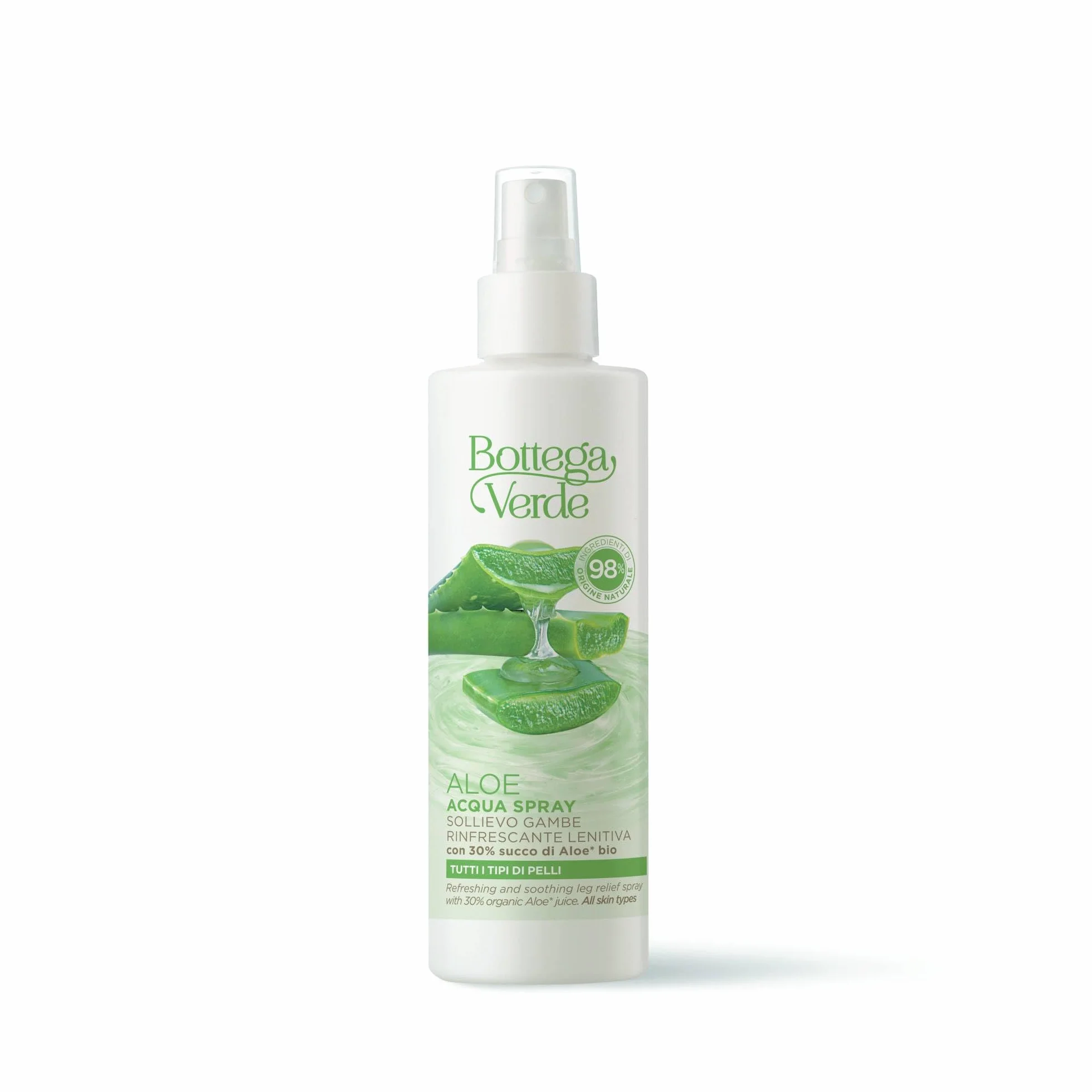 Bottega Verde Spray Sollievo Gambe 150 ml z 30% Succo di Aloe Bio