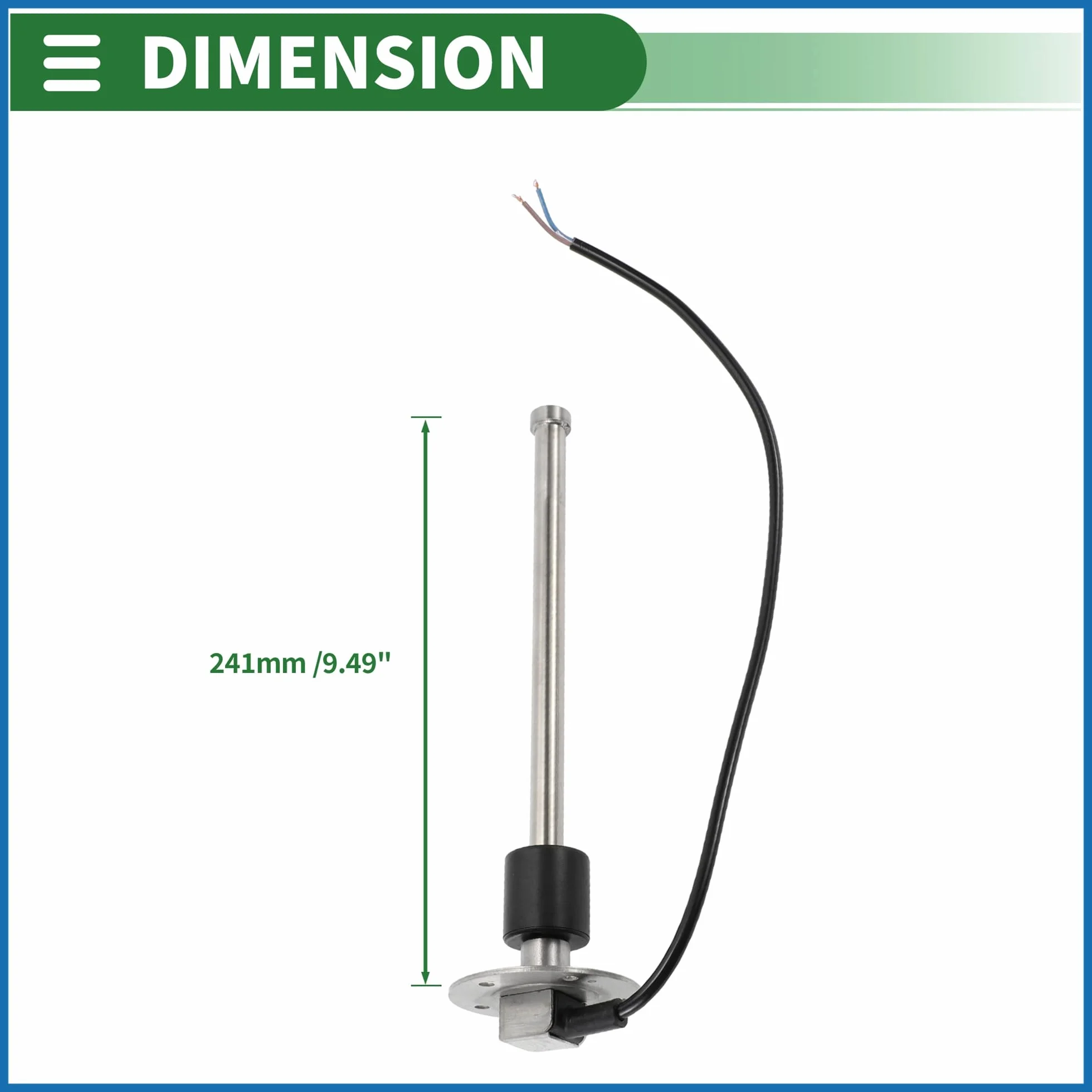 Sensore di Livello Carburante Marina ABSOPRO 241mm 0-190 Ohm Argento Nero