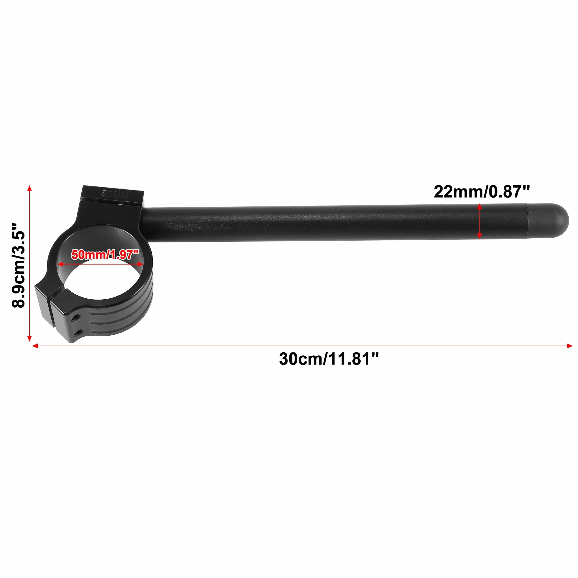 Motoforti 1 Paia 50mm Moto Manubrio Clip Ons Maniglia Bar Universale Nero
