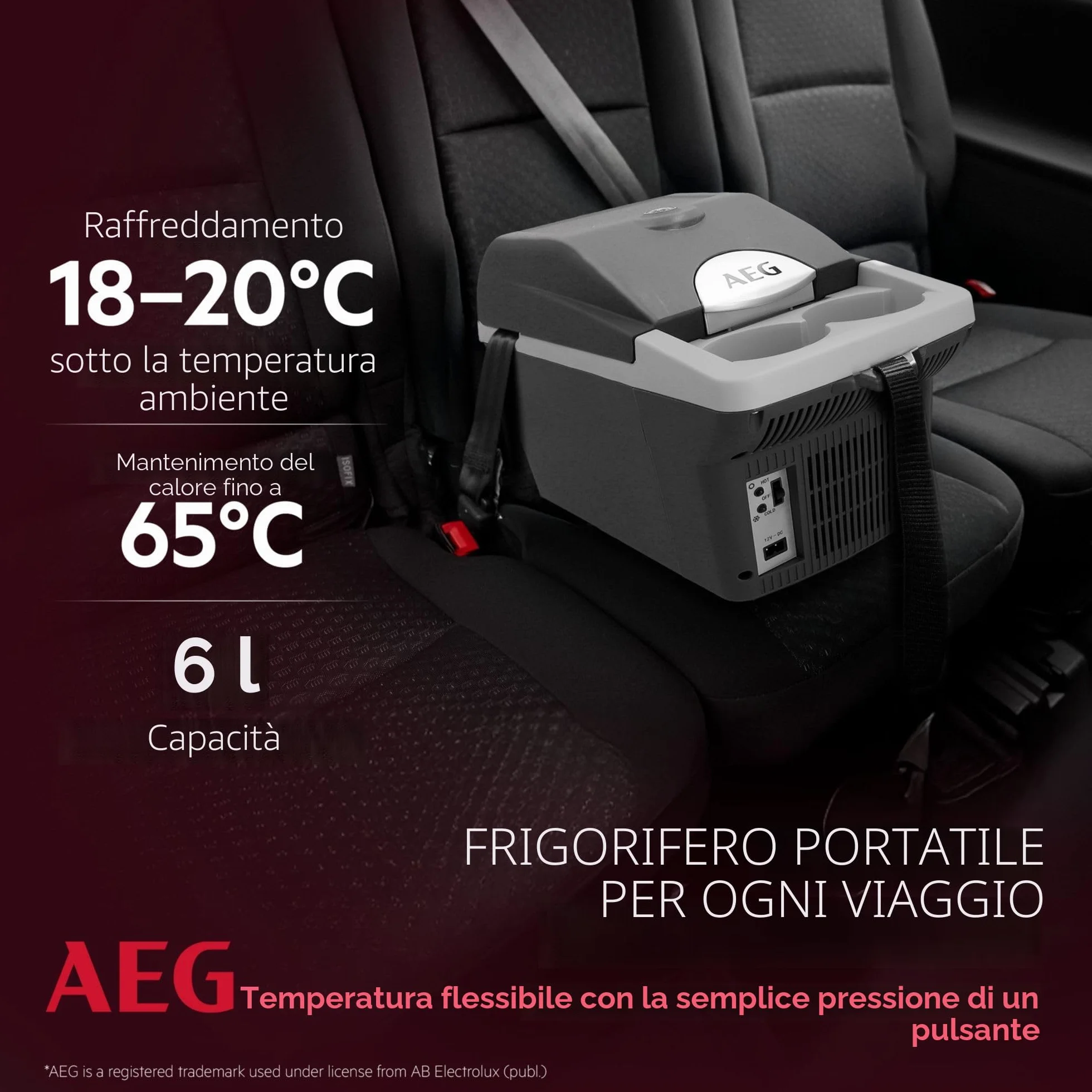 AEG Automotive 10693 Board-Bar BK 6-Contenitore termoelettrico da 6 Litri, 12/230 Volt, Presa, richiudibile in Auto, 6 Liter