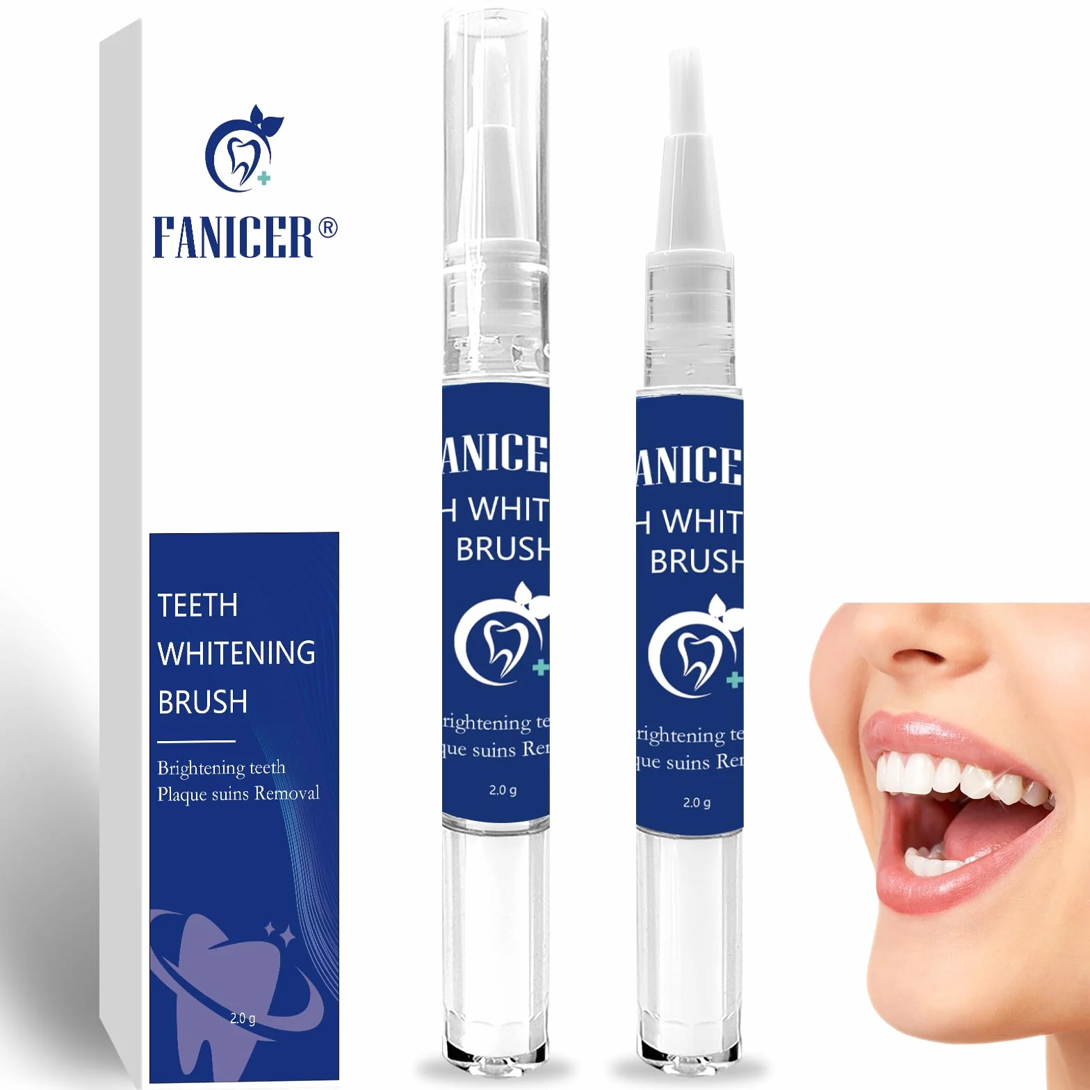 Penna Sbiancante Denti Professionale 2 Pezzi, Gel Sbiancante Rimuove Macchie Dentali