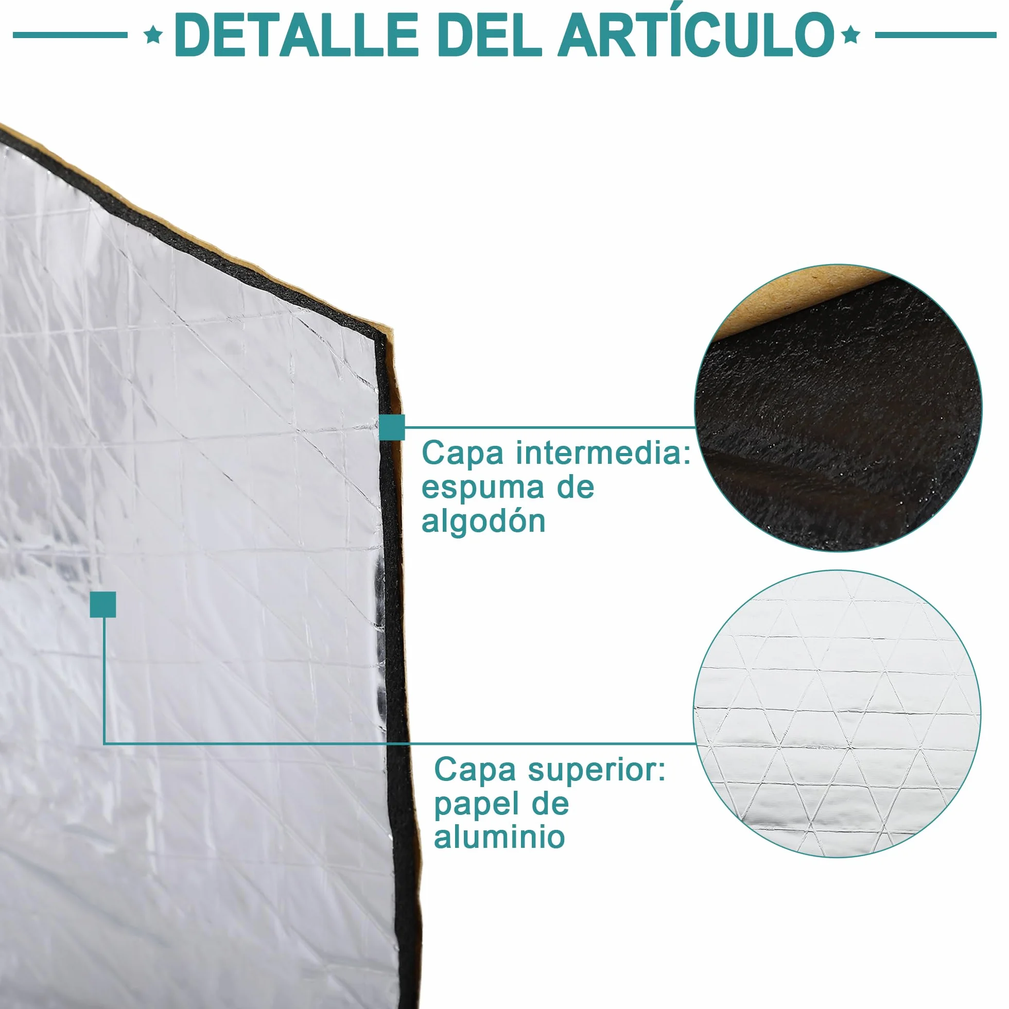QUARKZMAN 5mm Isolamento Termico per Auto Adesivo 60'' x 40'' 152x100cm Insonorizzazione Cofano Motore