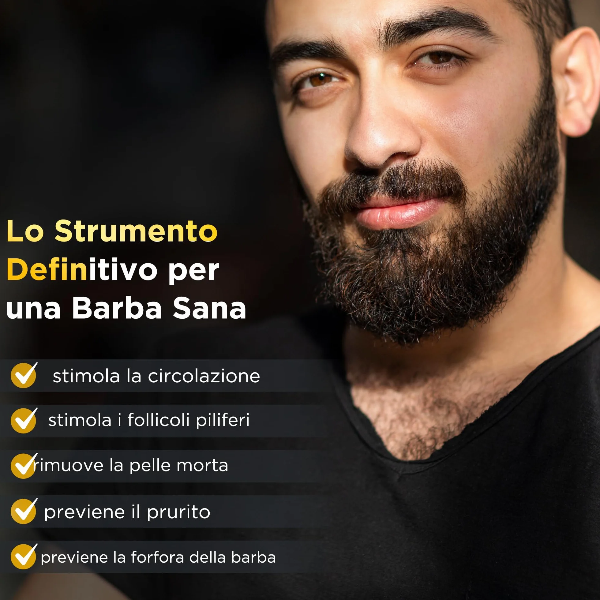 Sakkal Spazzola per barba in setole di cinghiale lisciante antistatica