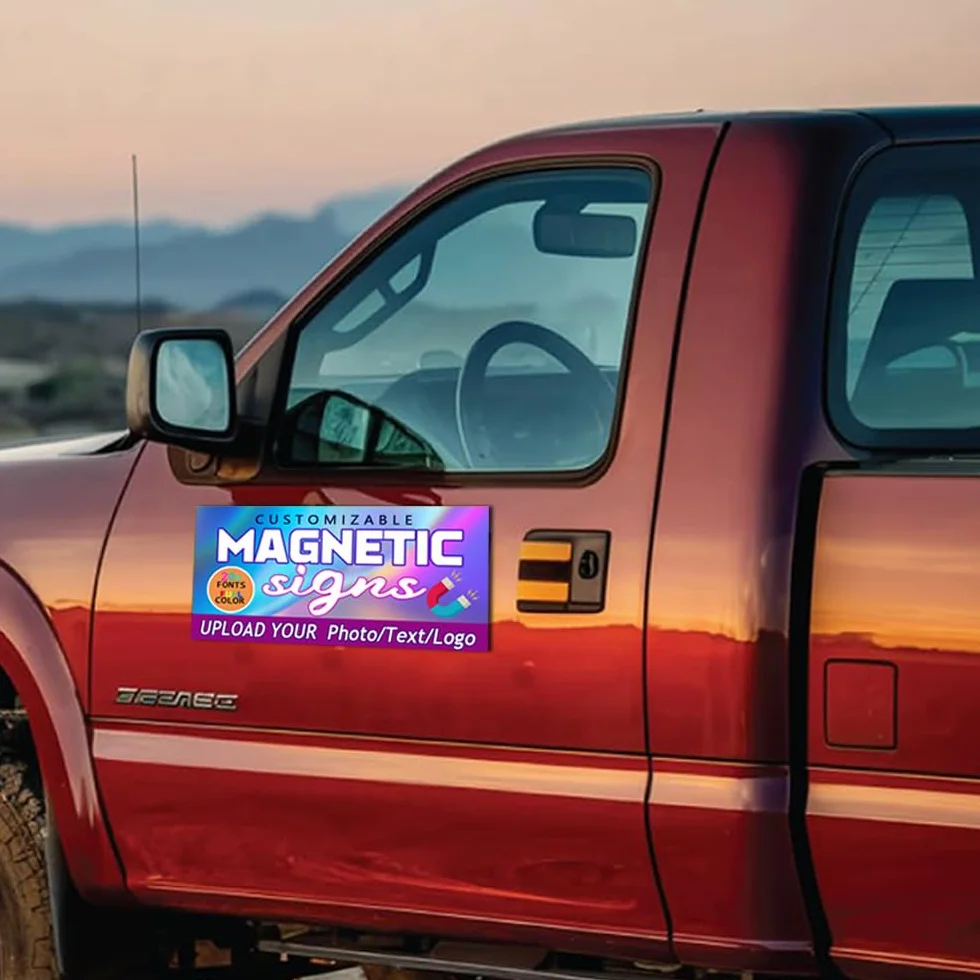 Magneti Personalizzati per Auto, Adesivo Magnetico con Testo e Logo, Magnete per Pubblicità Aziendale
