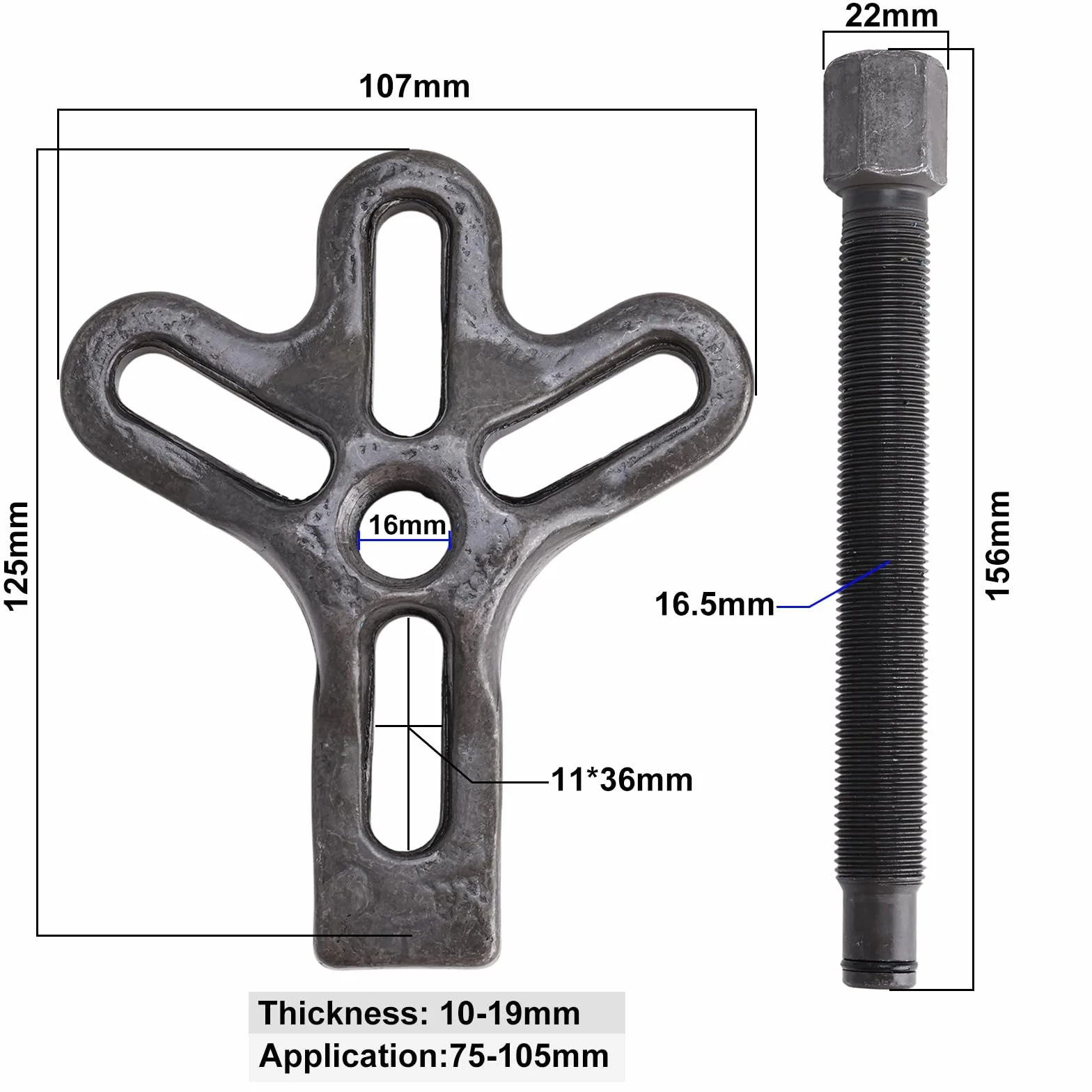 FreeTec Estrattore per Volante Universale 75-105mm 2/3 Bracci Smontaggio Volano Magnetico Moto Auto