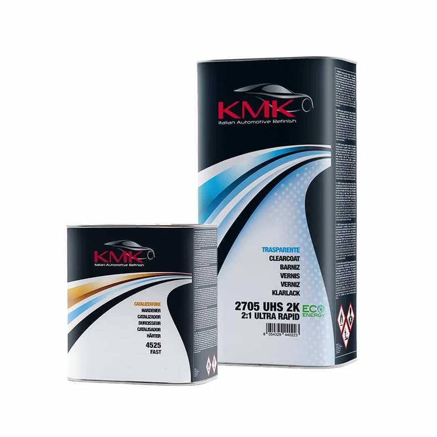 KMK Trasparente UHS 2K 2:1 ULTRARAPIDO e catalizzatore rapido KIT da 7,5 L | Professionale per carrozzeria: