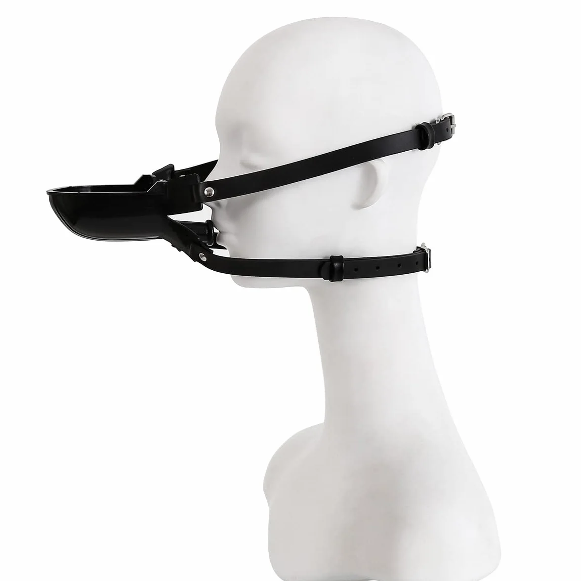 Mordacchia in silicone a imbuto plug orale gag per giochi fetish bondage SM