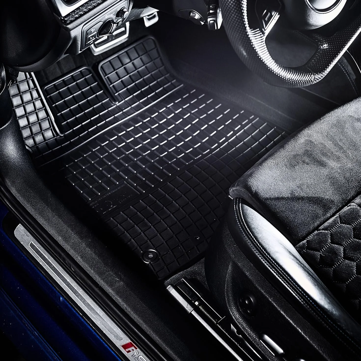 IMJ-Global Tappetini Auto Gomma elToro su Misura Compatibili con Fiat Doblo II 2010-2020 1° fila, Set Completo di Tappeti Auto per Migliorare Look e Sportività, Tappetino Premium in TPE Durevole