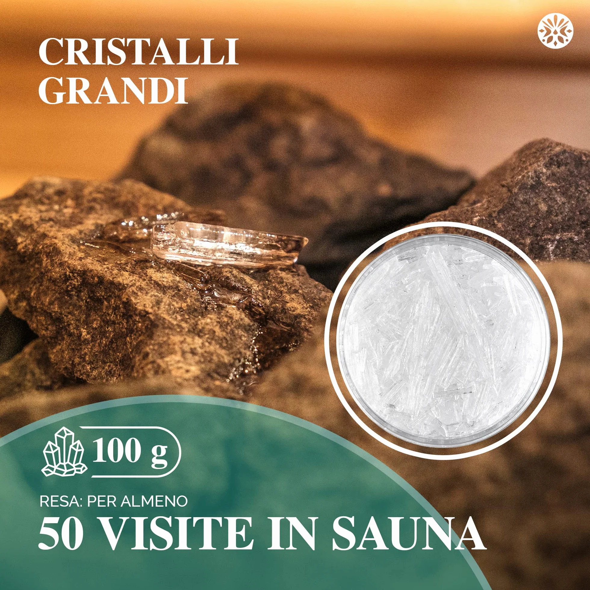LoWell Cristalli di mentolo 100g menta pura infuso per sauna sacchetti richiudibili
