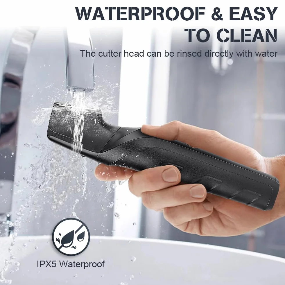 Rasoio Elettrico Corpo Uomo 3 In 1 Impermeabile IPX5 Depilatore Pettini Regolabili 3-12 mm Wet&Dry
