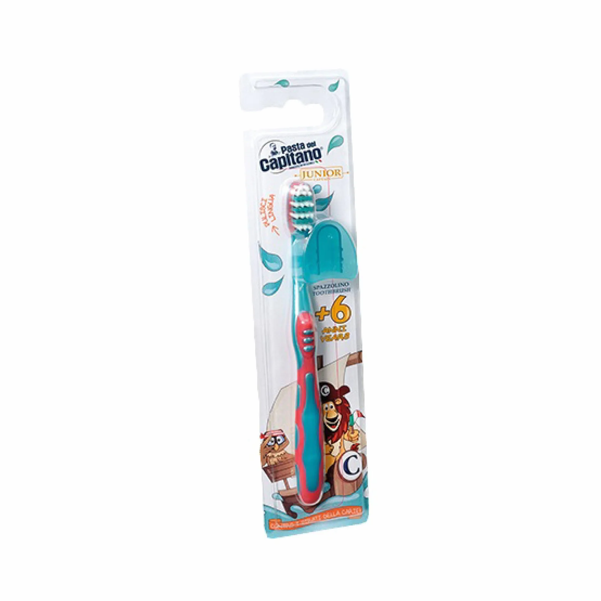 Pasta del Capitano Spazzolino Junior Rimuove Placca Bambini 6+ Anni Pulisci-Lingua Made in Italy