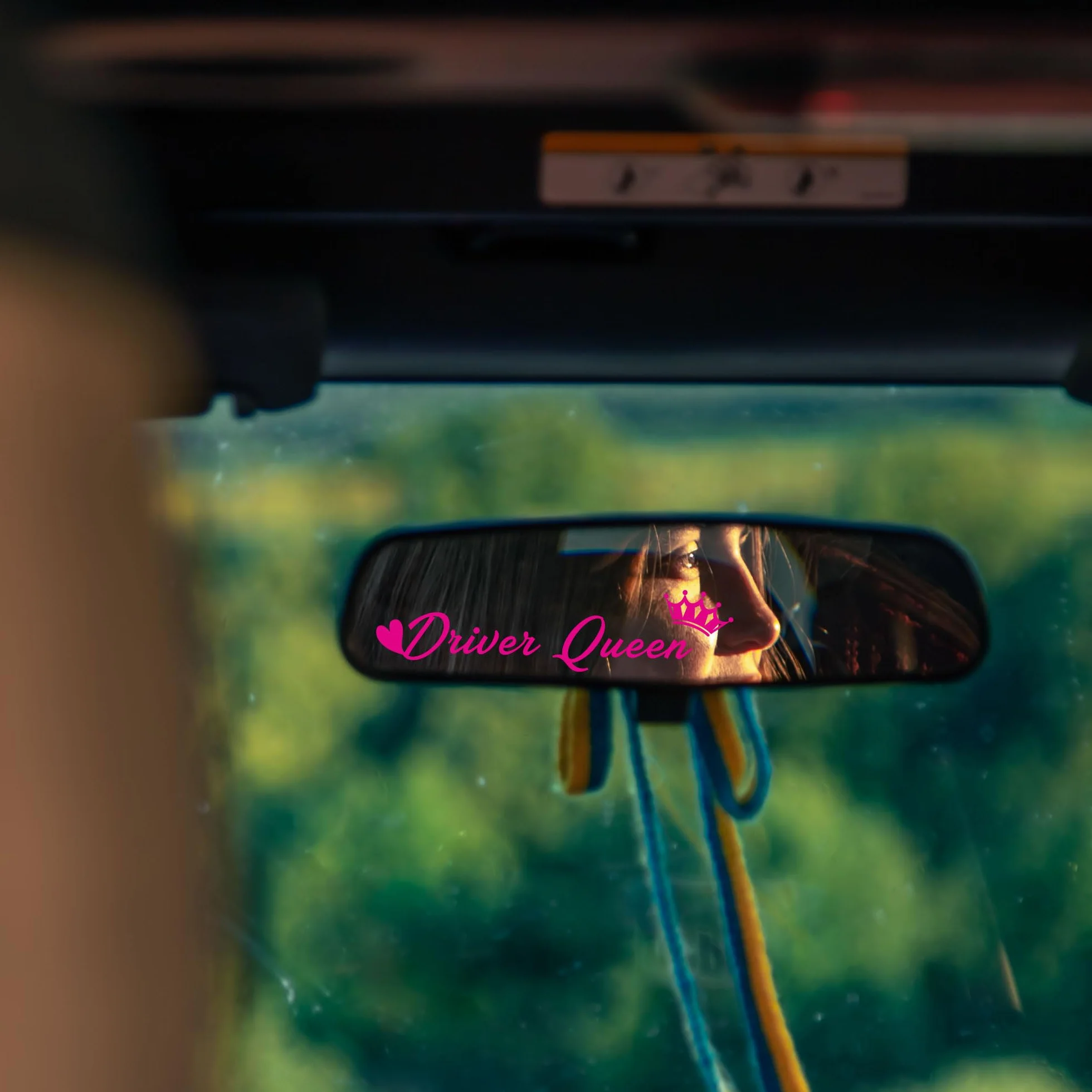 Adesivi Passenger Princess & Driver Queen Set 4 Stickers Decorativi 12 x 9,5 cm Fucsia Made in Italy