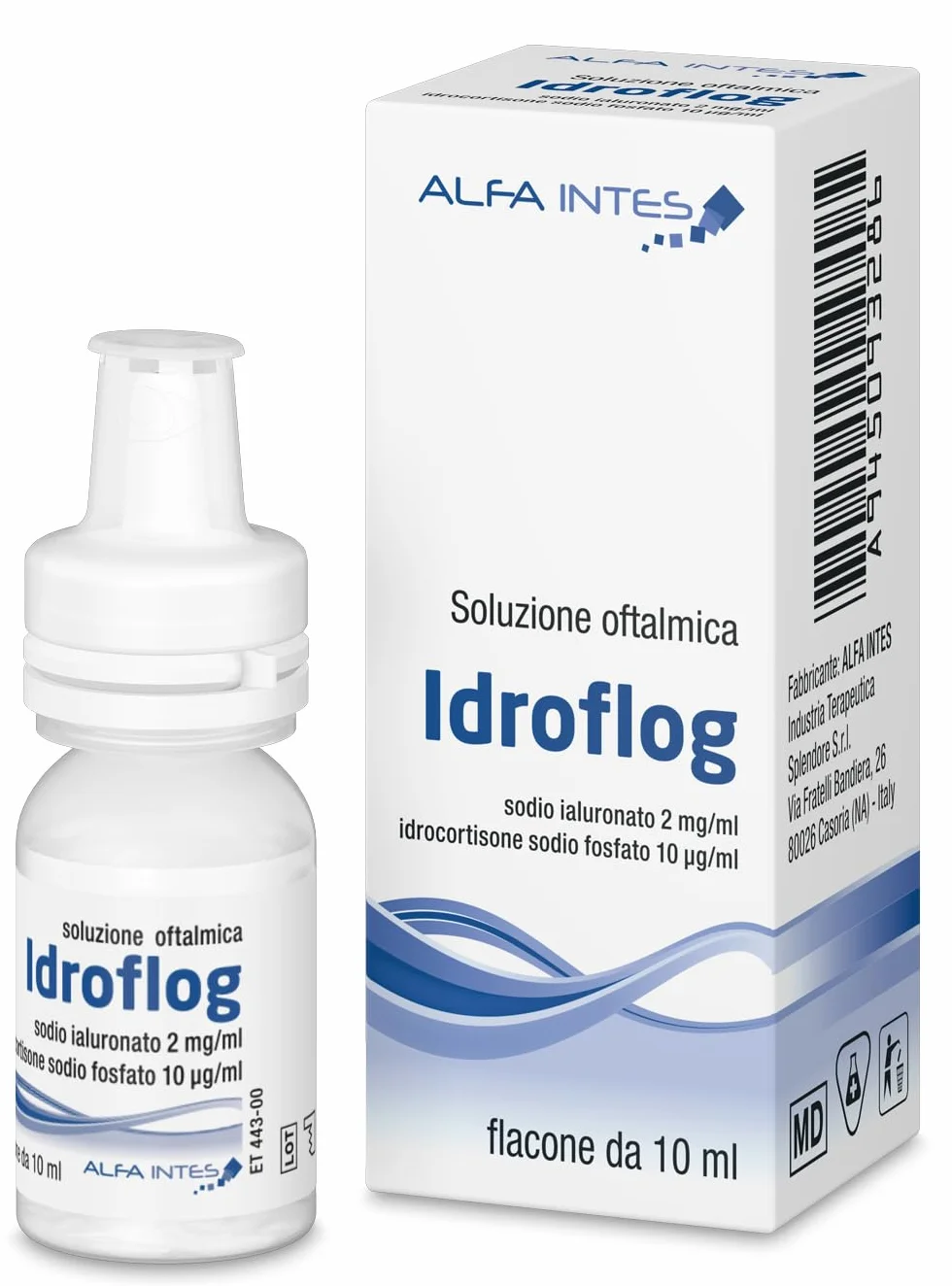 Idroflog Collirio sterile acido ialuronico idratante lubrificante occhi secchi 10 ml senza conservanti