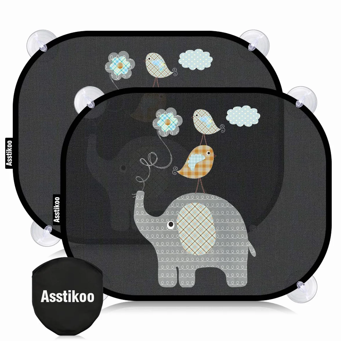 Protezione solare per auto per bambini, con protezione UV, protezione solare per finestrini dell'auto, set da 2 pezzi, 45 x 35,5 cm
