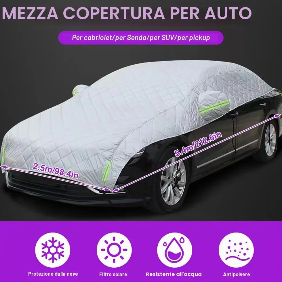 Telo Grandine Auto Imbottito, Telo Antigrandine per Auto Anti Acqua Polvere Neve Sole,Copriauto Danni da Grandine,Telo Copriauto Antigrandine per La Maggior Parte delle Auto Per Tutte Stagioni