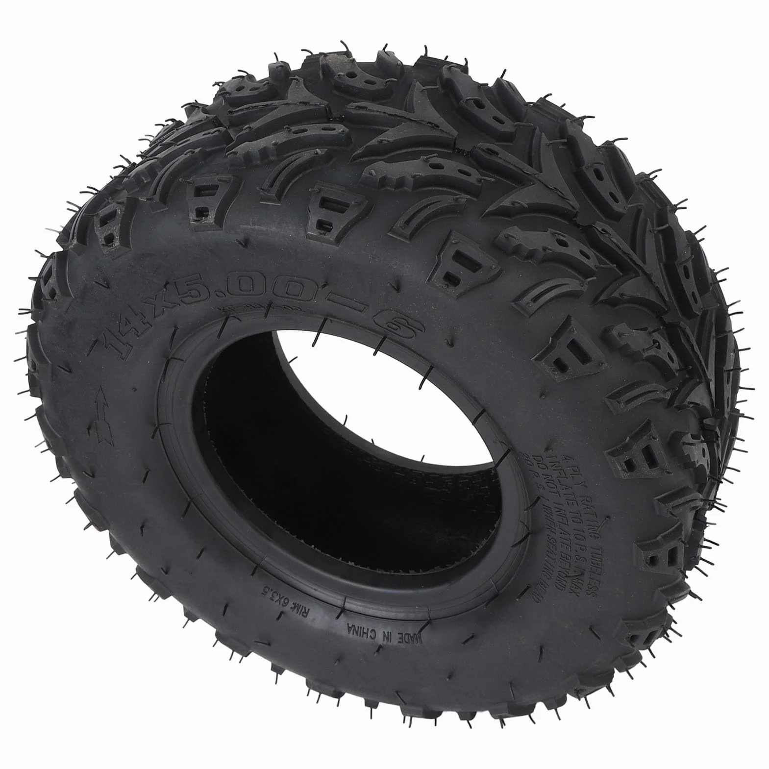 14x5.006 Pneumatico per Ruota Anteriore con Cerchio in Gomma, Elevata Durata per ATV, Quad, Fuoristrada, Go Kart, Carrello da, Mini Bici, Maneggevolezza Migliorata su Fango,