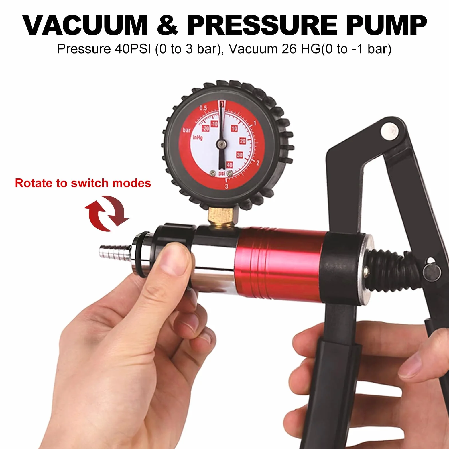 FreeTec Pompa Vuoto Spurgo Freni 21 Pezzi Kit Tester Manuale Depressione Auto Moto
