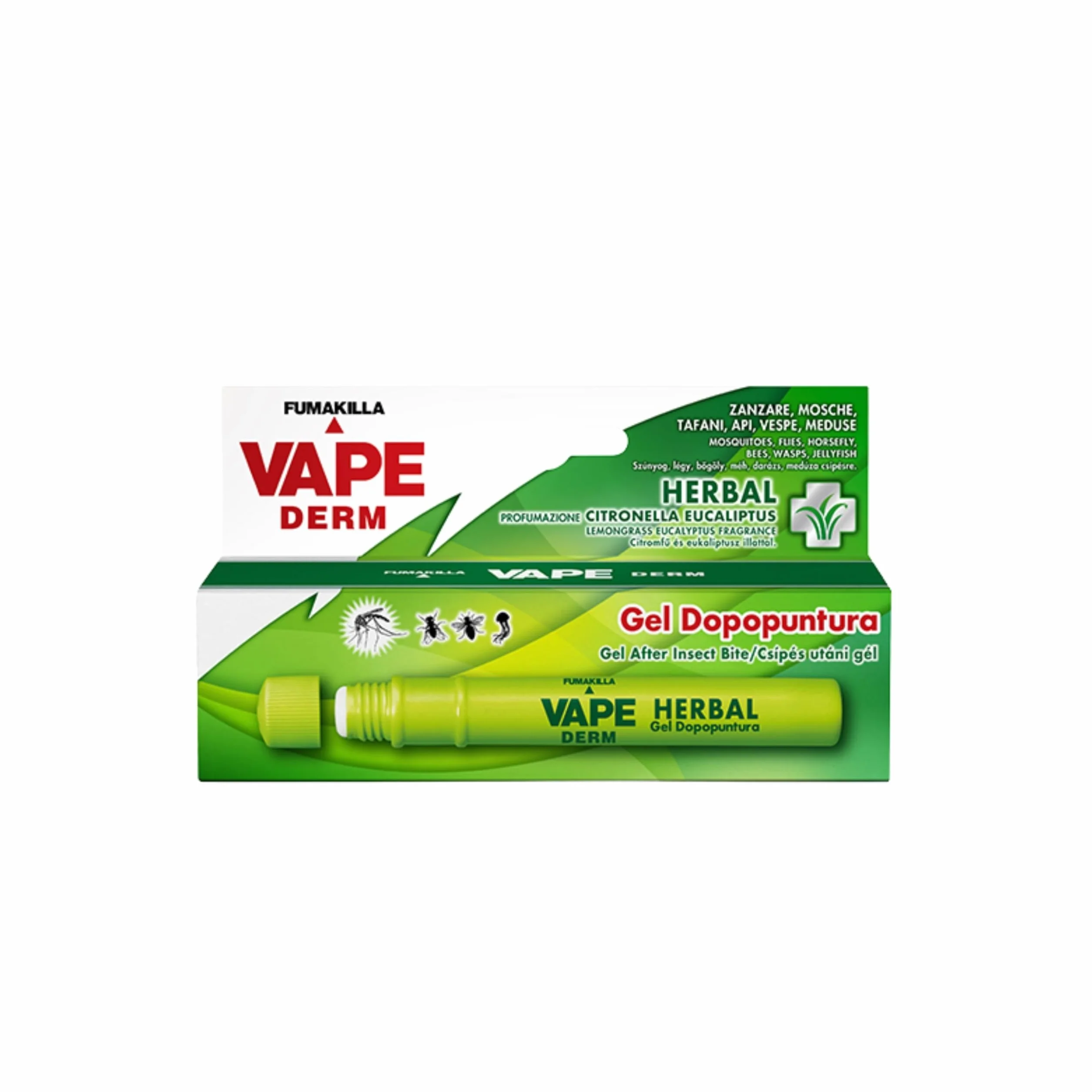Vape Derm Herbal Penna Gel Dopopuntura Zanzare 10 ml