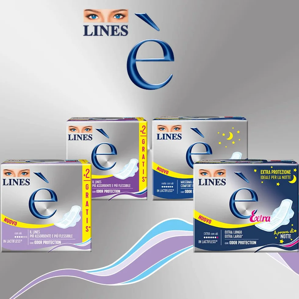 LINES È EXTRA con ali assorbenti ciclo mestruale 36 pezzi Lactifless Odor Protection