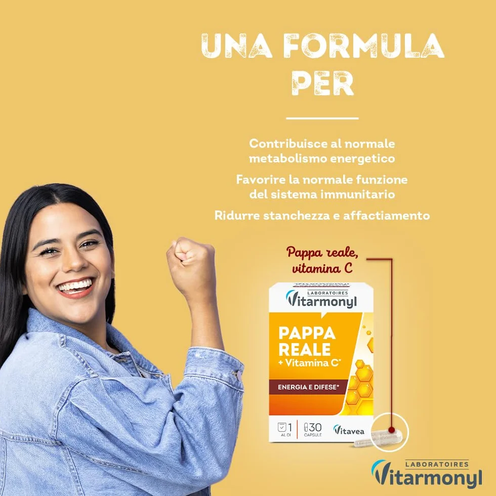 Nectar Royal Pappa reale Vitamina C Integratore alimentare sistema immunitario 30 capsule Vitarmonyl