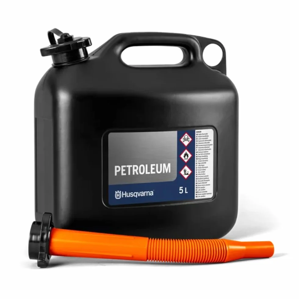 Tanica Husqvarna per carburante, benzina, miscela e oli, 5LT con beccucio flessibile