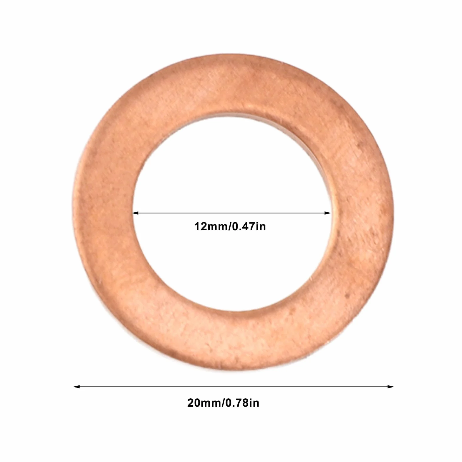 10 PZ M12 Rame Tappo di Scarico Olio Rondella Guarnizione di Tenuta Piatta Anello Distanziatore per Cambio Olio 12mm Tappo di Scarico Olio Rondella Guarnizioni Rondelle di Tenuta