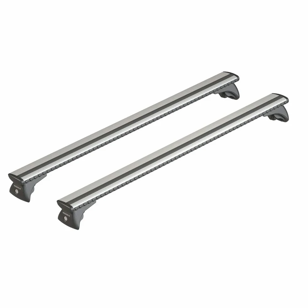 Nordrive N15106 Silenzio In-Rail Alluminio Portatutto, 127cm Lunghezza, Taglia L, Confezioni da 2
