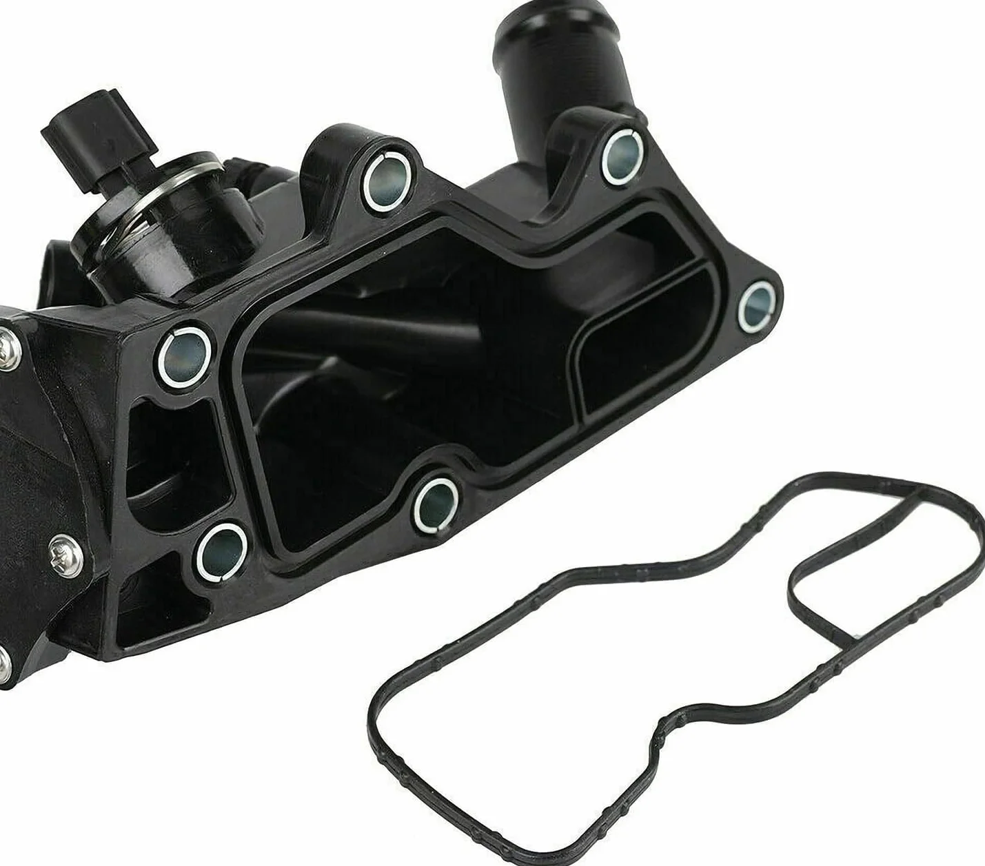 Autocraft Alloggiamento termostato acqua con guarnizione compatibile per Captur Clio 4 KADJAR KANGOO MEGANE SCENIC THALIA TWINGO DACIA LOGAN 2 LODGY DUSTER DOKKER SANDERO MICRA V OEM: 110608635R