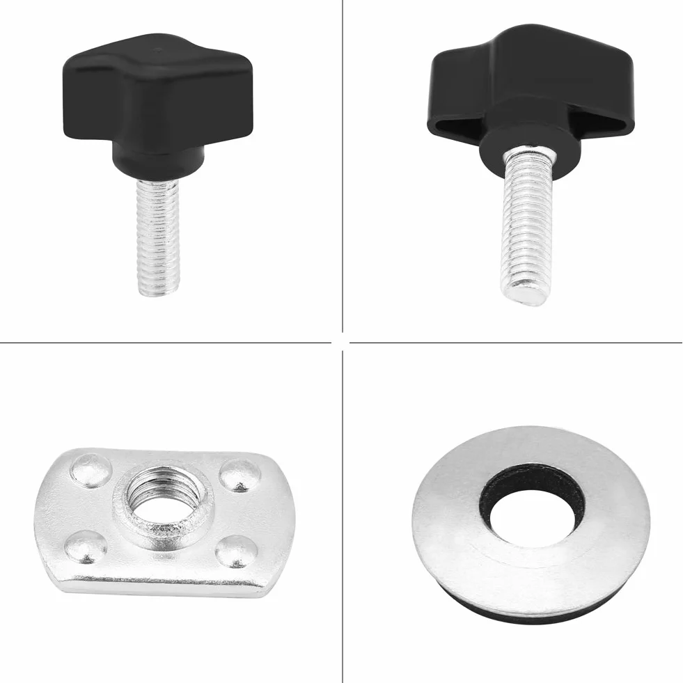 Elementi di Fissaggio Hard Top Metallo Nero Argento 8 Pezzi Universali Viti a Testa Zigrinata Dadi Bulloni Rondelle