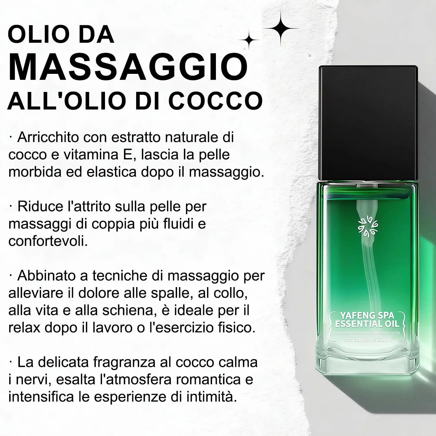 Olio da massaggio erotico al cocco 30 ml