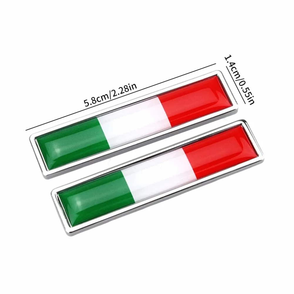 2 pezzi adesivi metallici della bandiera nazionale, adesivi di cartelli per auto, bandiera italiana per le decalcomanie per auto 3d emblema accessori per paraurti 3D