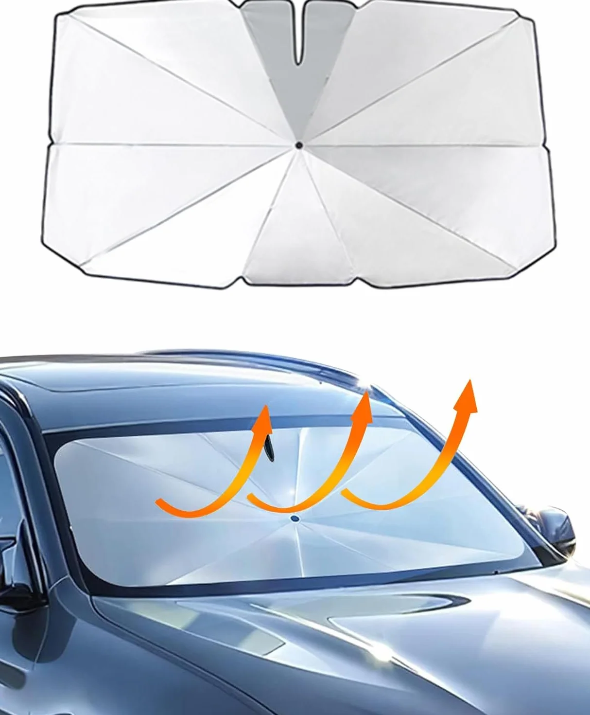 Parasole Auto Parabrezza Pieghevole Universale Blocca 98,6% Raggi UV Protezione