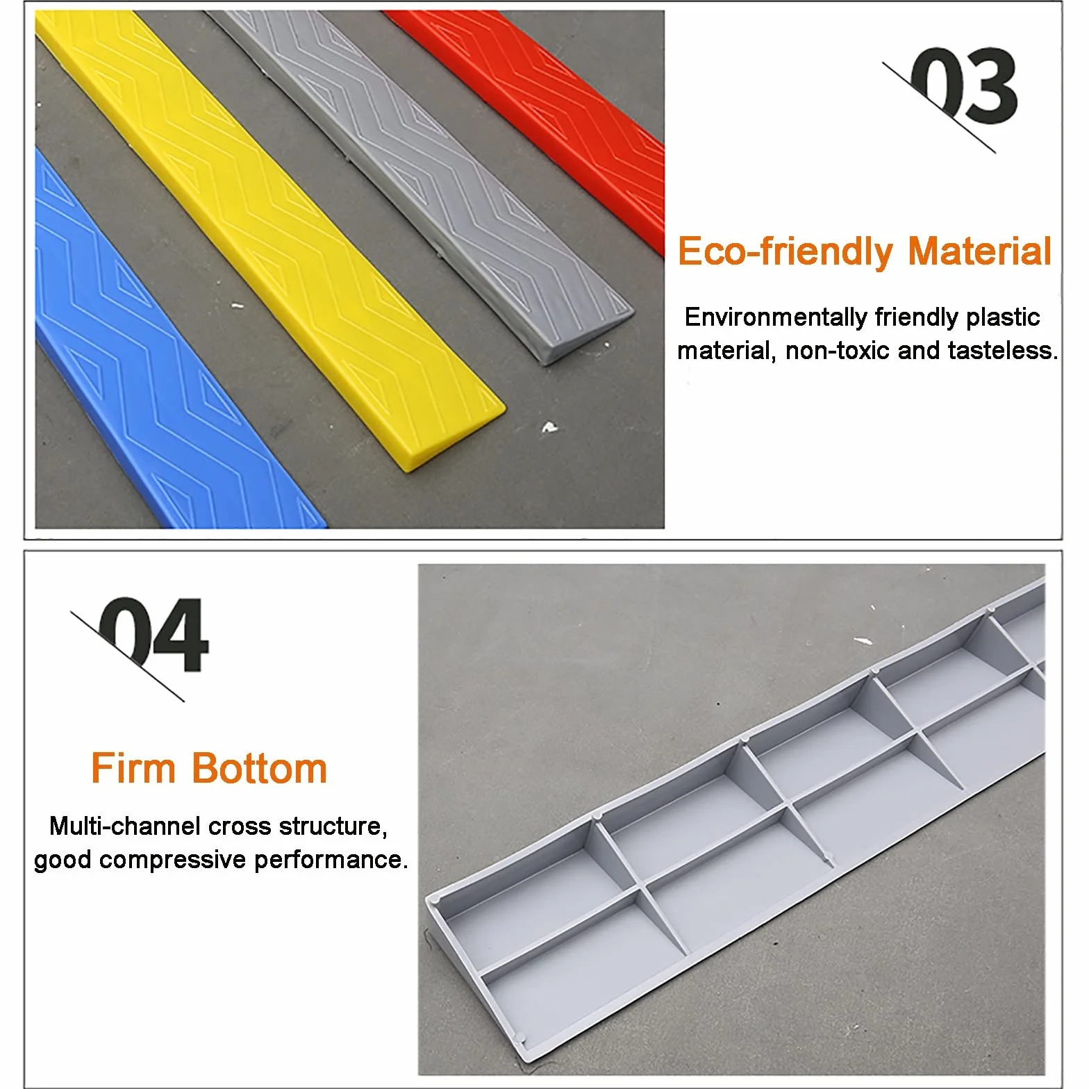 Rampe Portatili Per Gradini, Rampe Di Soglia Per Sedia A Rotelle Per Porte Da 2-6,5cm,Rampe Marciapiede Del Vialetto-Rampa Per Sedia A Rotelle Portatile In Plastica Leggera Per Tosaerba Da Marciapiede