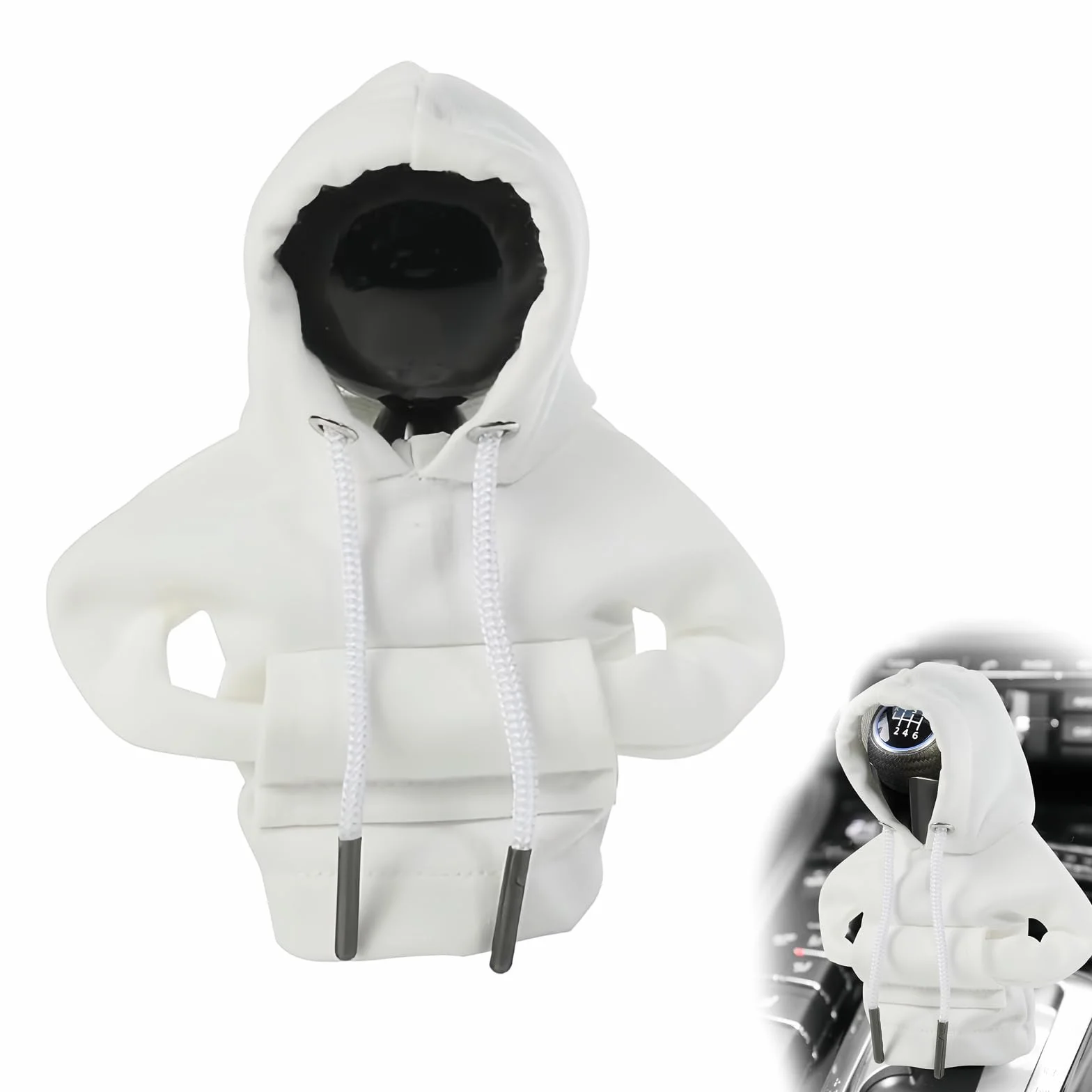 Car Gear Shift Knob Cover, Car Gear Shift Cover, Universal Car Gear Shift Cover, Car Gear Shift Cover, Car Gear Shift Cover, Suitable for Car, Truck, SUV, Camper (White)