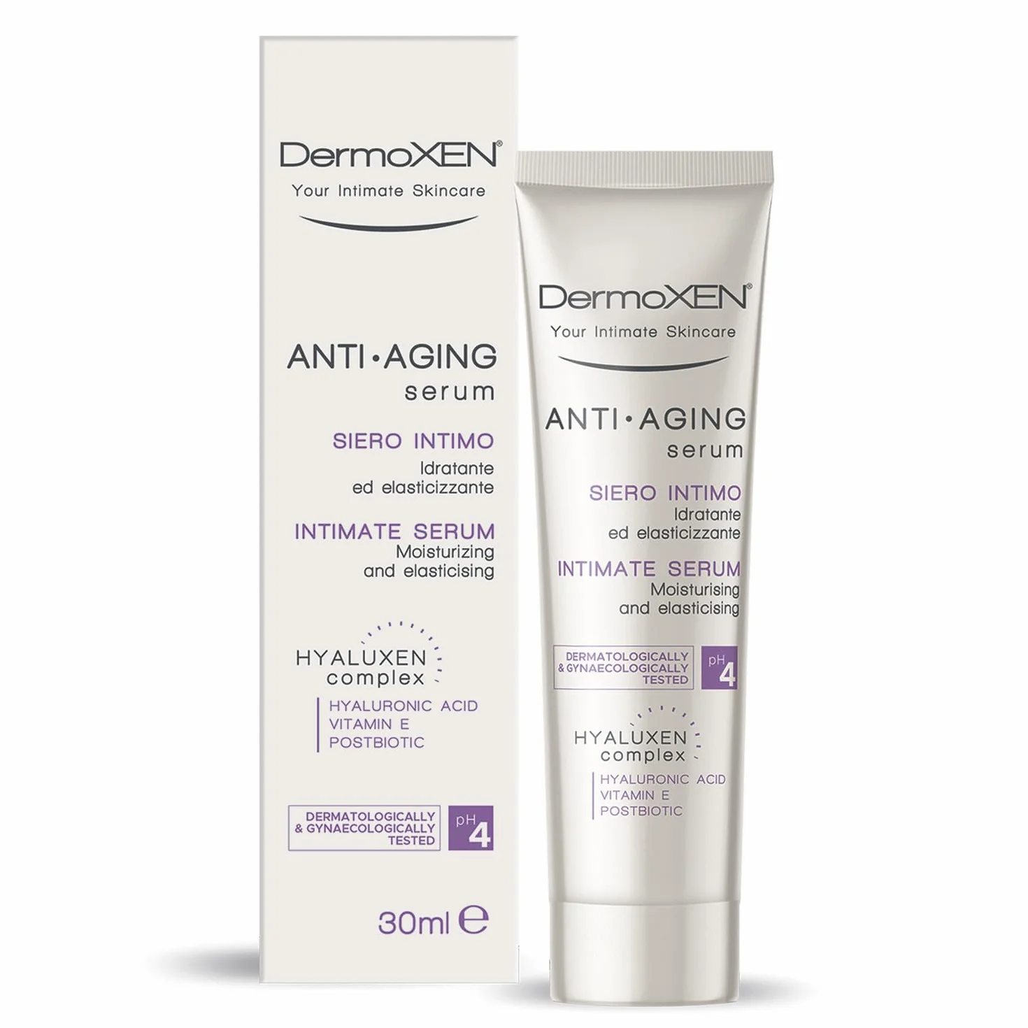 DERMOXEN Gel Intimo con Acido Ialuronico e Acido Lattico 30ml Idratante Lenitivo Antiage