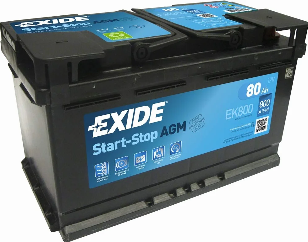 Exide 110 AGM Auto Batteria 80Ah AGM800 EK800