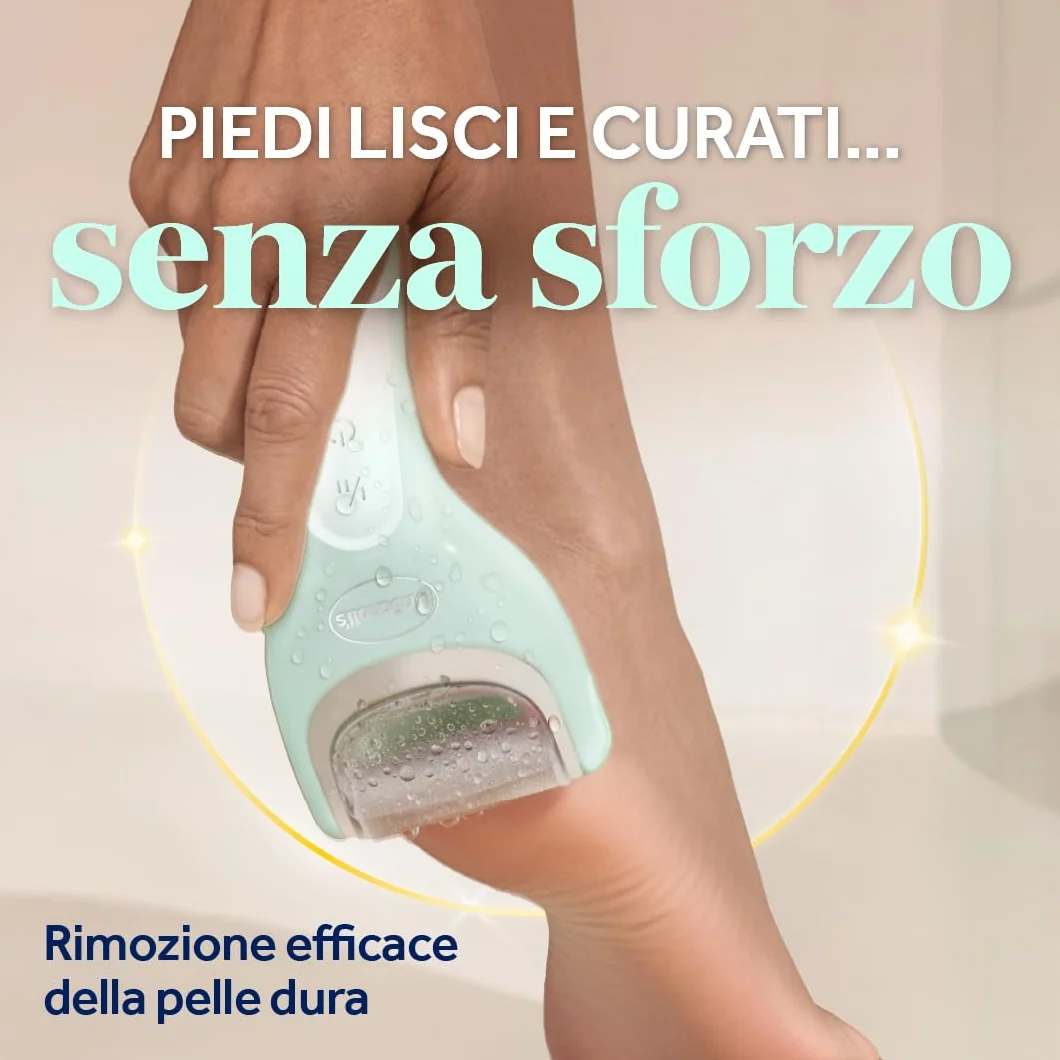 Dr. Scholl's Pedi Perfect Pro Lima Elettrica Pedicure Professionale, Rimuovi Calli e Duroni, Ricaricabile Impermeabile, 3 Rulli
